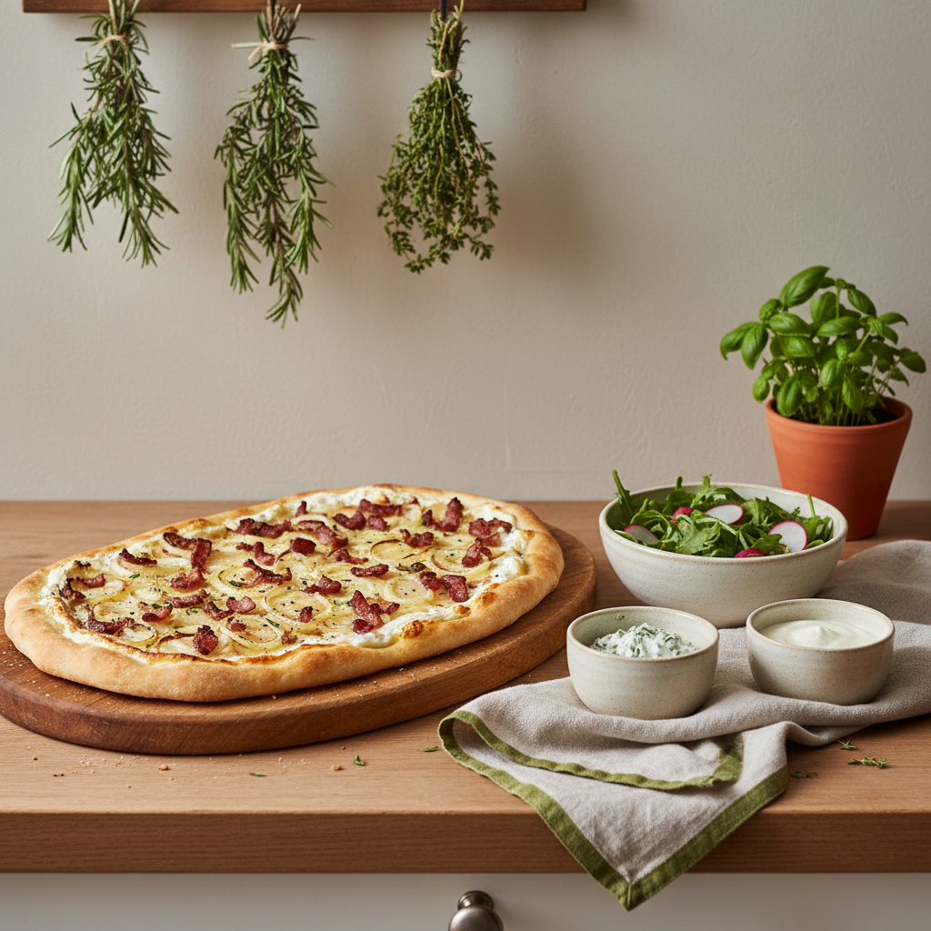 Was kann man zu Flammkuchen reichen?