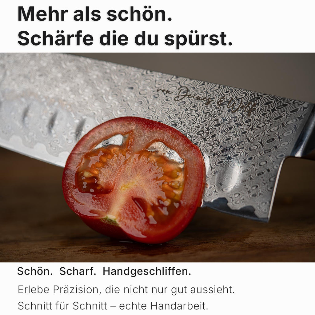 Damast-Santokumesser "Olive"
